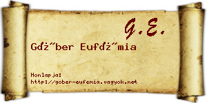 Góber Eufémia névjegykártya